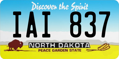 ND license plate IAI837