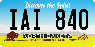 ND license plate IAI840