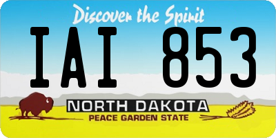 ND license plate IAI853