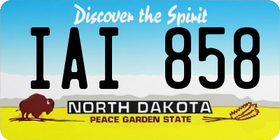 ND license plate IAI858