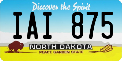 ND license plate IAI875