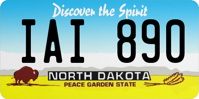 ND license plate IAI890