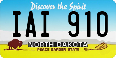 ND license plate IAI910