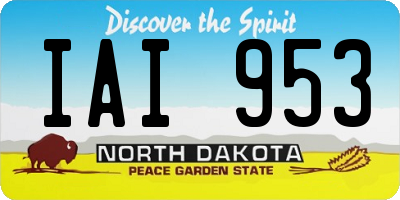 ND license plate IAI953