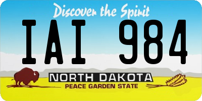 ND license plate IAI984