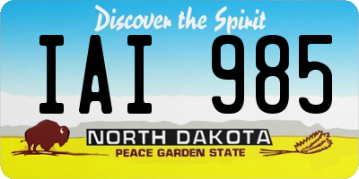 ND license plate IAI985