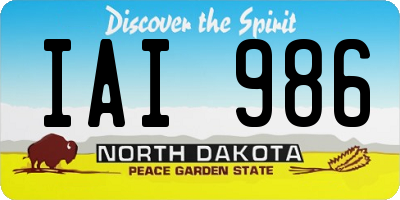 ND license plate IAI986