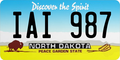 ND license plate IAI987