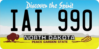 ND license plate IAI990