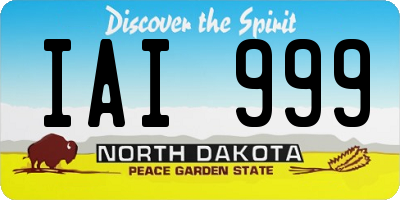 ND license plate IAI999
