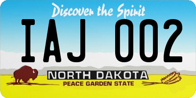ND license plate IAJ002