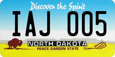 ND license plate IAJ005