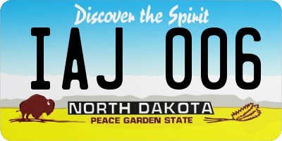 ND license plate IAJ006