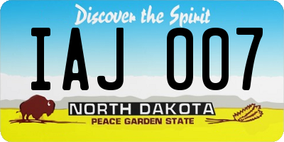 ND license plate IAJ007