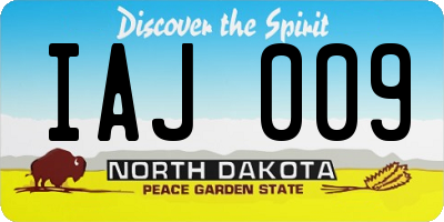 ND license plate IAJ009