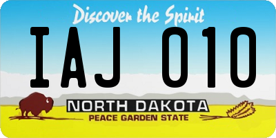 ND license plate IAJ010