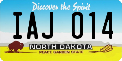 ND license plate IAJ014