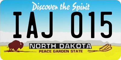 ND license plate IAJ015