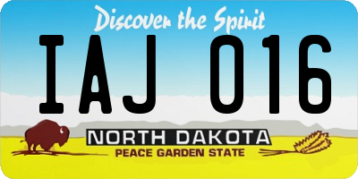 ND license plate IAJ016