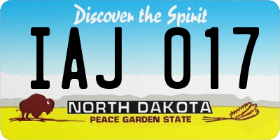 ND license plate IAJ017