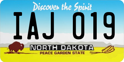ND license plate IAJ019