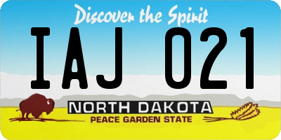 ND license plate IAJ021