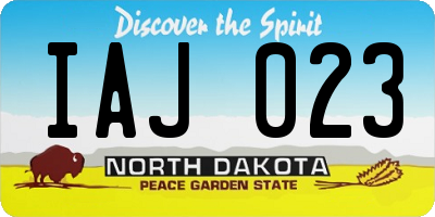 ND license plate IAJ023
