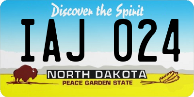 ND license plate IAJ024