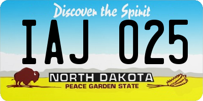 ND license plate IAJ025