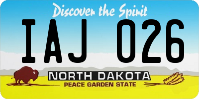 ND license plate IAJ026