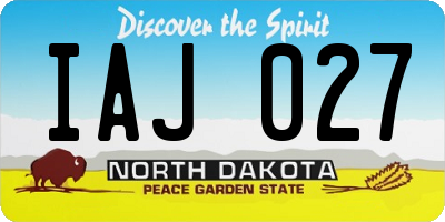ND license plate IAJ027