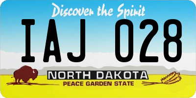 ND license plate IAJ028