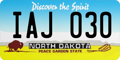 ND license plate IAJ030