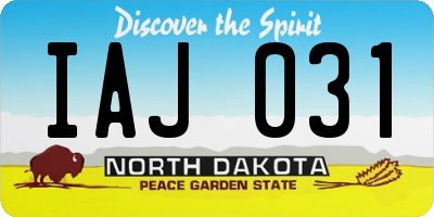 ND license plate IAJ031