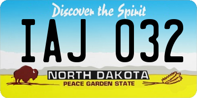 ND license plate IAJ032