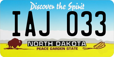ND license plate IAJ033
