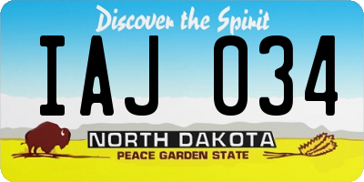 ND license plate IAJ034