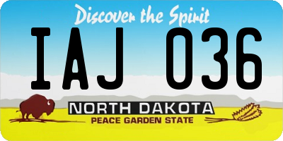 ND license plate IAJ036