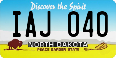 ND license plate IAJ040