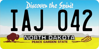ND license plate IAJ042
