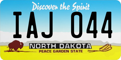 ND license plate IAJ044