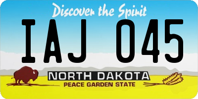 ND license plate IAJ045