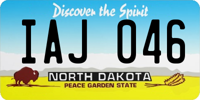 ND license plate IAJ046