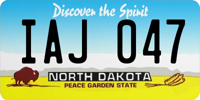 ND license plate IAJ047