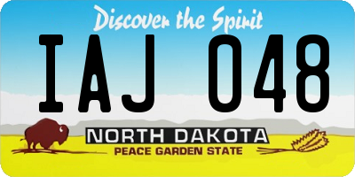 ND license plate IAJ048