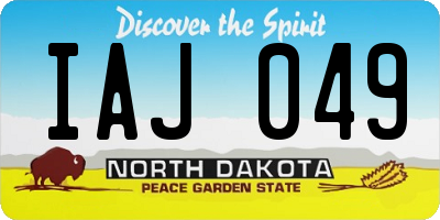 ND license plate IAJ049