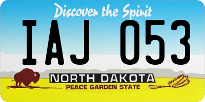 ND license plate IAJ053