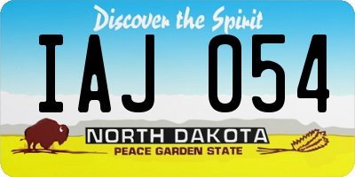 ND license plate IAJ054