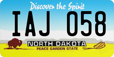 ND license plate IAJ058