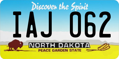 ND license plate IAJ062